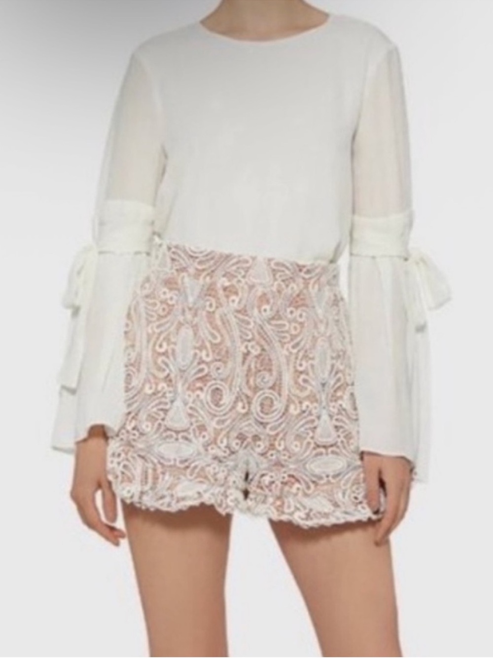 Alexis Barron Lace High-waist Shorts